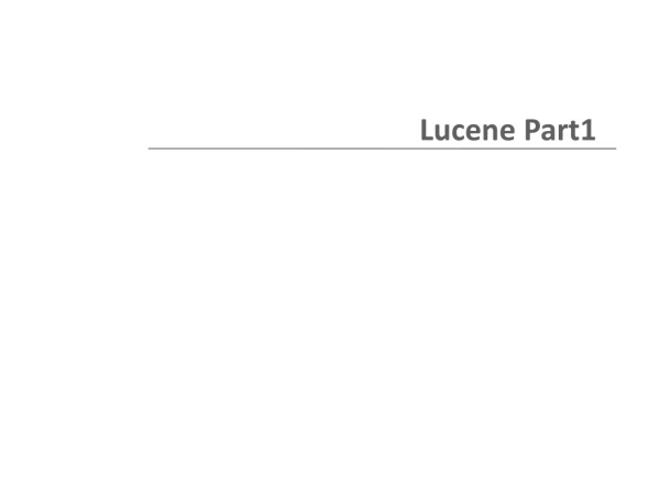 Lucene Part1  ‏