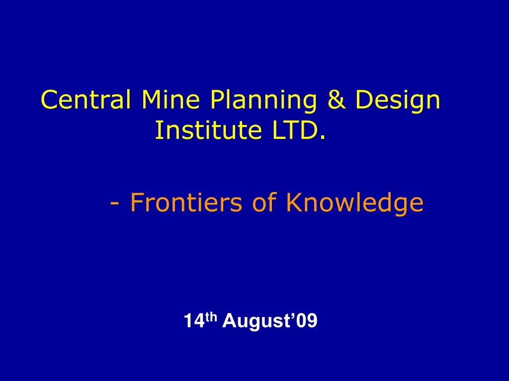 central mine planning design institute ltd