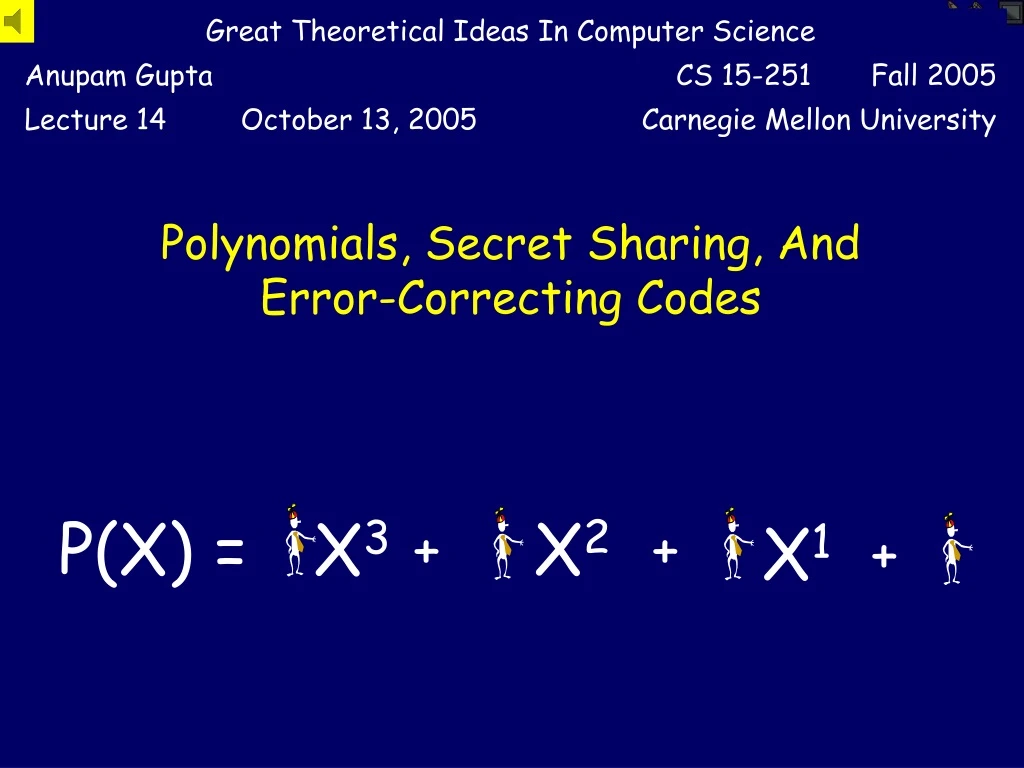 polynomials secret sharing and error correcting codes