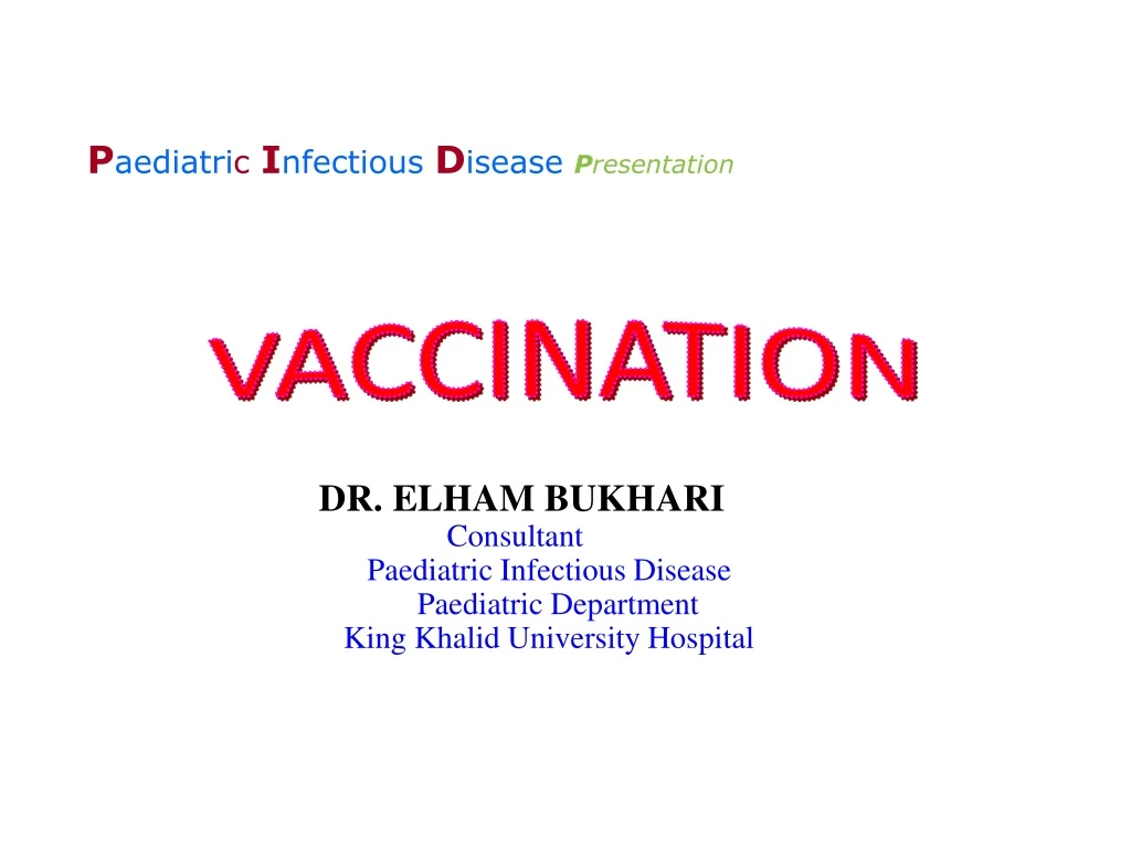 dr elham bukhari consultant paediatric infectious