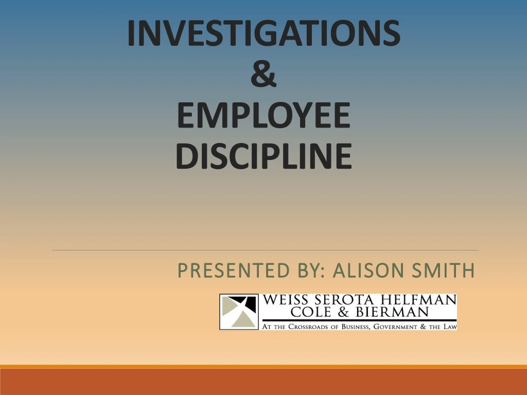 investigations employee discipline