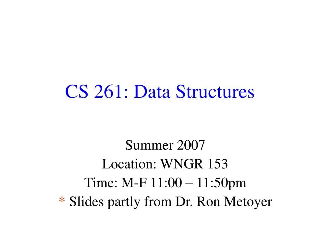 cs 261 data structures