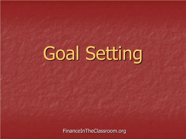 Goal Setting