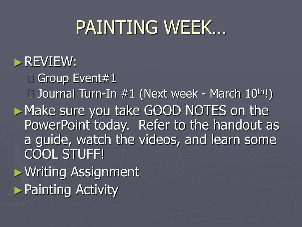 painting week