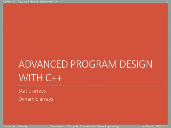 Advanced Program Design with C++