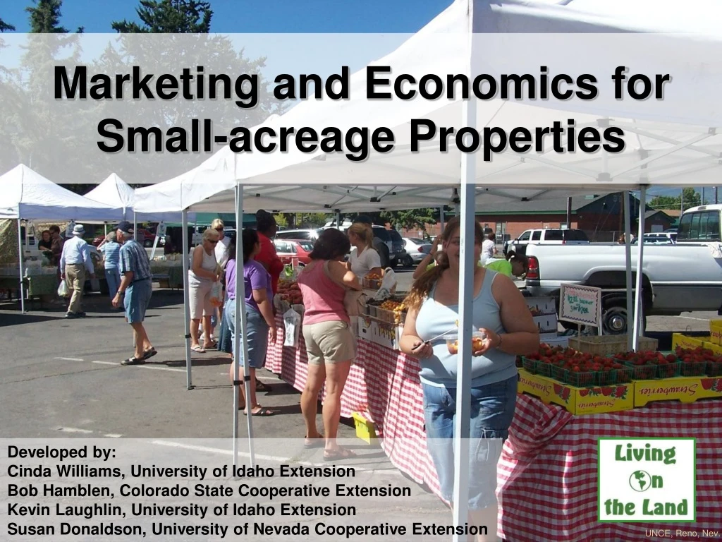 marketing and economics for small acreage properties
