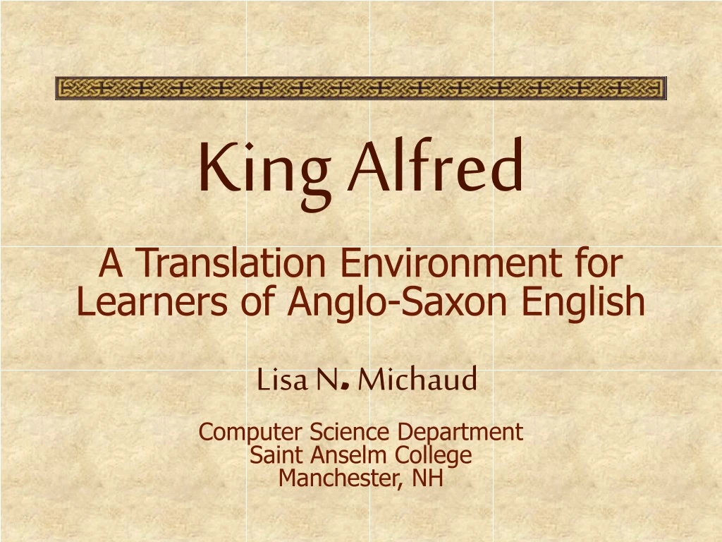 king alfred a translation environment