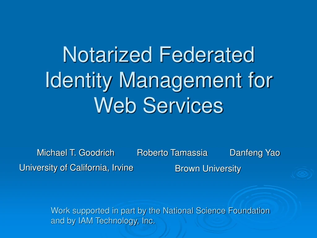 notarized federated identity management for web services