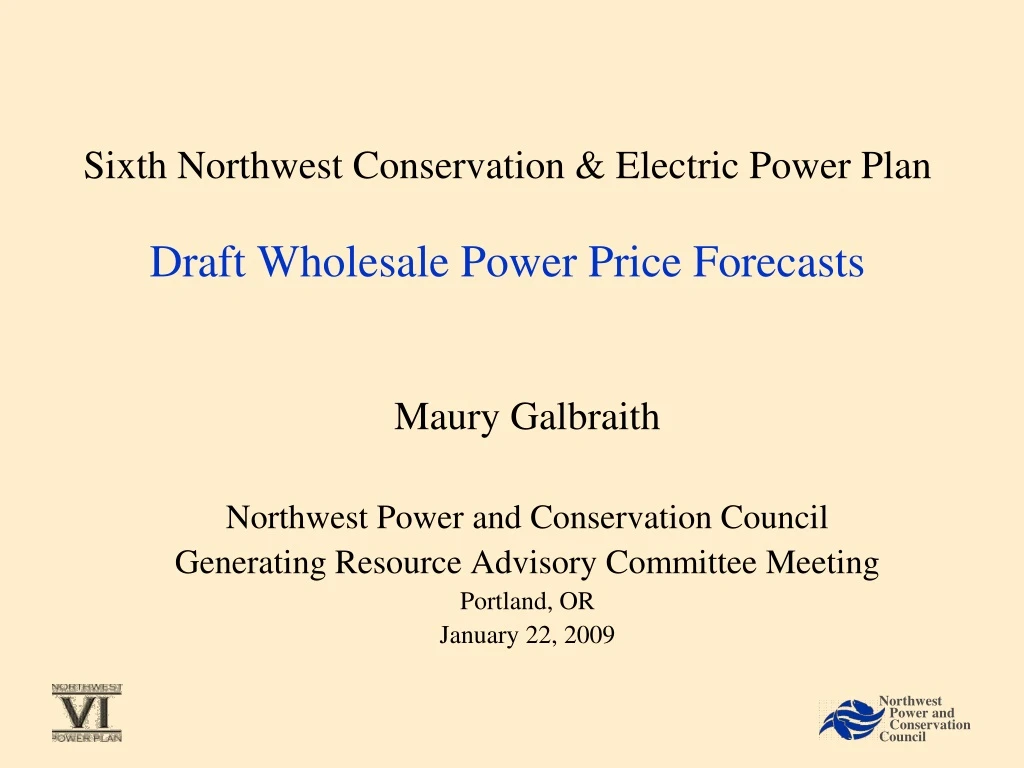 sixth northwest conservation electric power plan draft wholesale power price forecasts