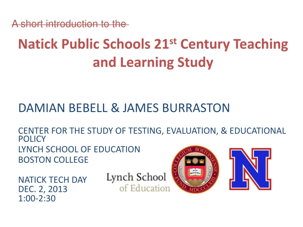 natick public schools 21 st century teaching and learning study