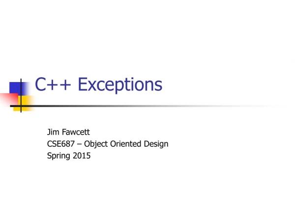 C++ Exceptions