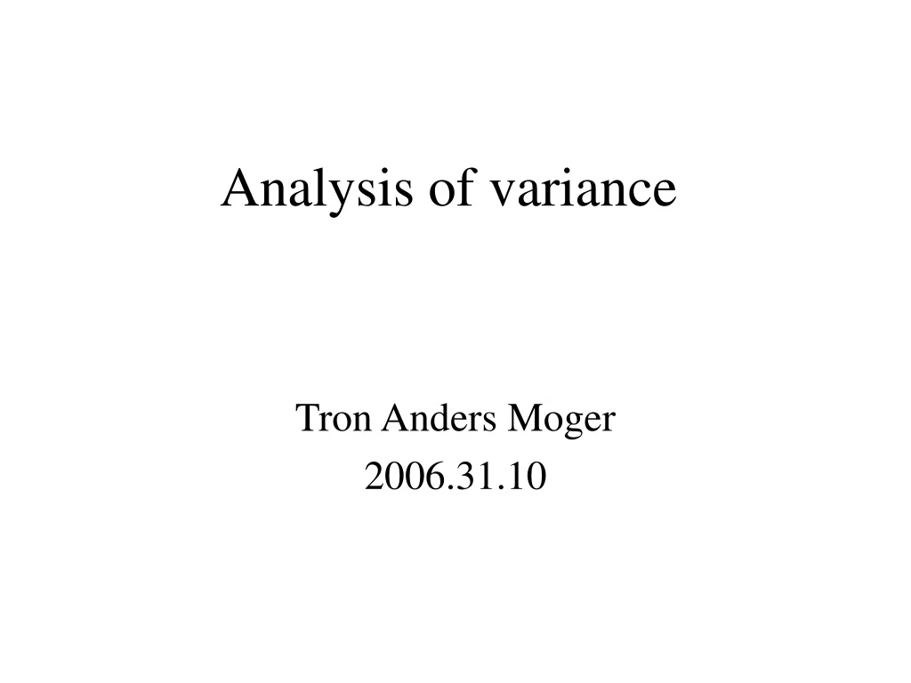 analysis of variance