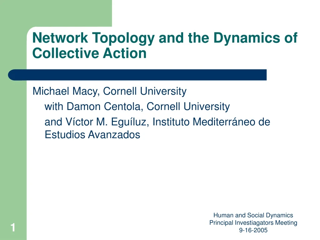 network topology and the dynamics of collective action