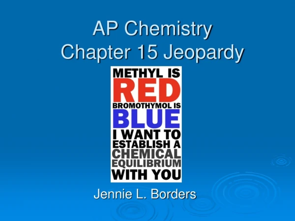 AP Chemistry Chapter 15 Jeopardy
