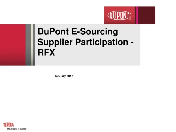 DuPont E-Sourcing  Supplier Participation - RFX
