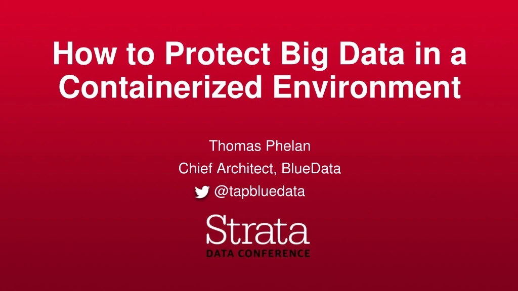 how to protect big data in a containerized environment