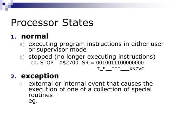 Processor States