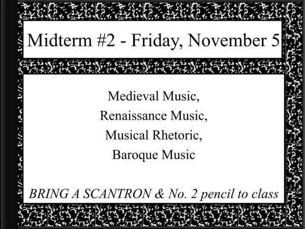 Midterm #2 - Friday, November 5
