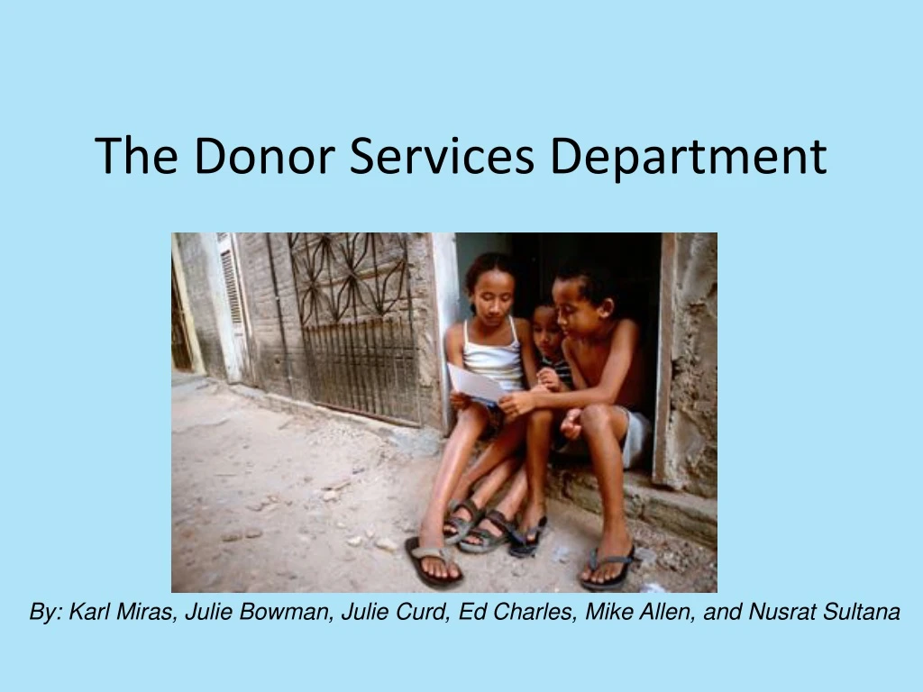 the donor services department