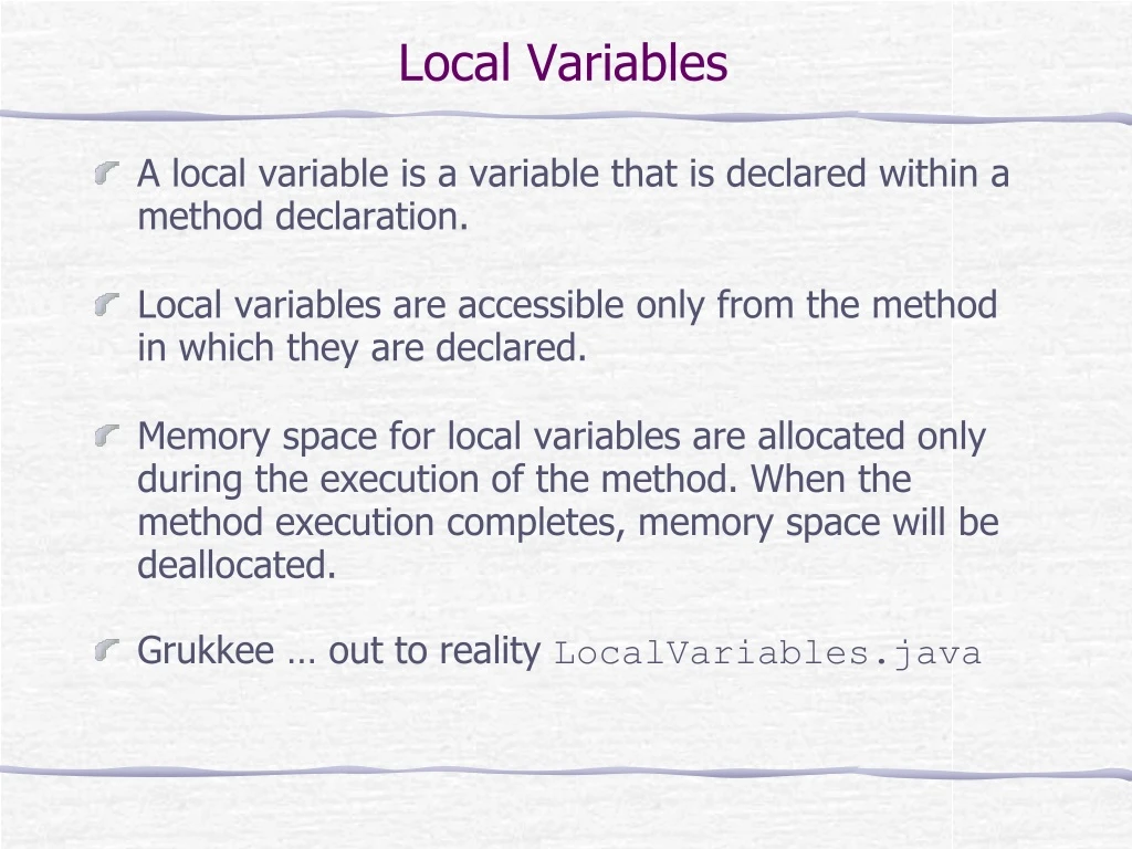 local variables