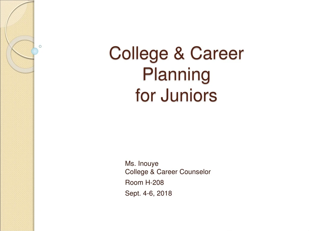 college career planning for juniors