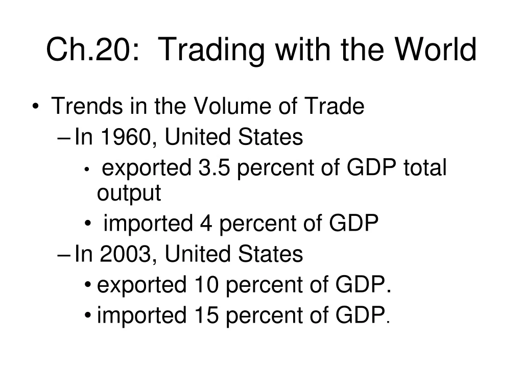 ch 20 trading with the world