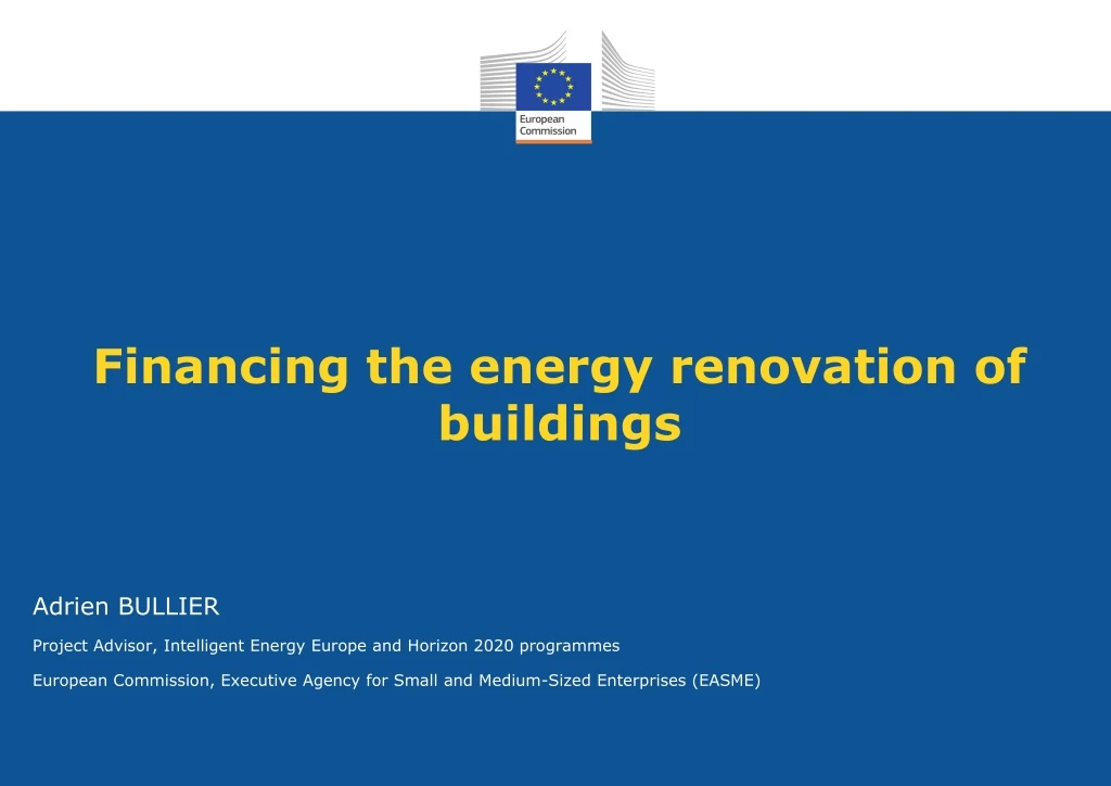 financing the energy renovation of buildings
