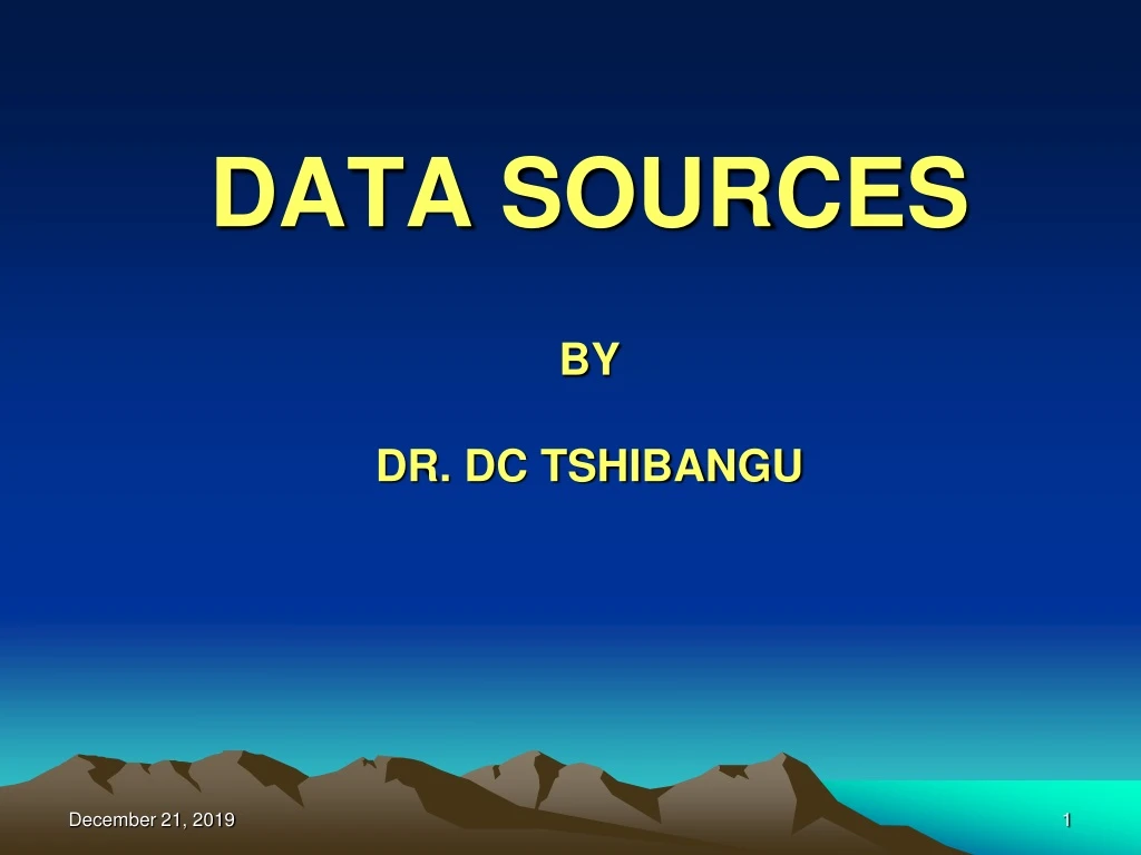 data sources by dr dc tshibangu