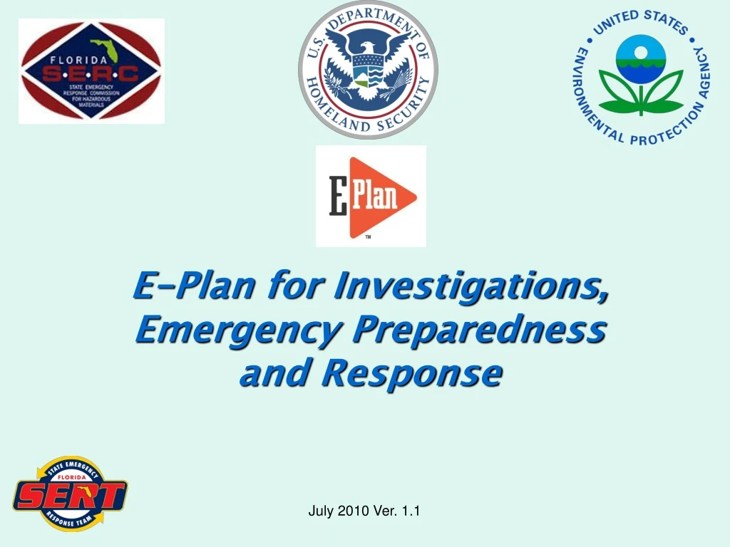 e plan for investigations emergency preparedness