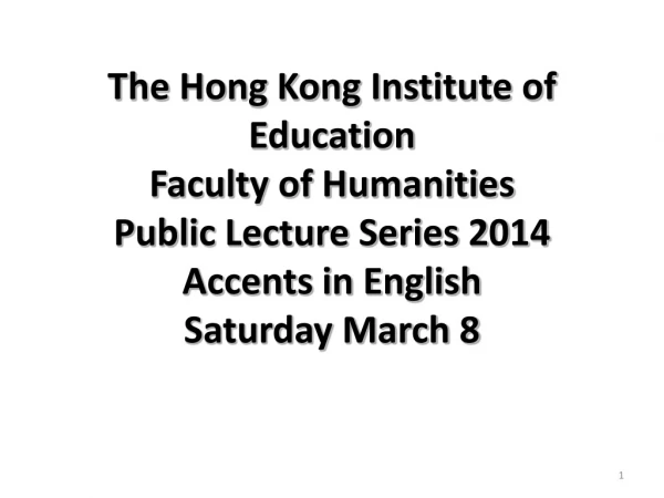 Public Lecture Series 2014