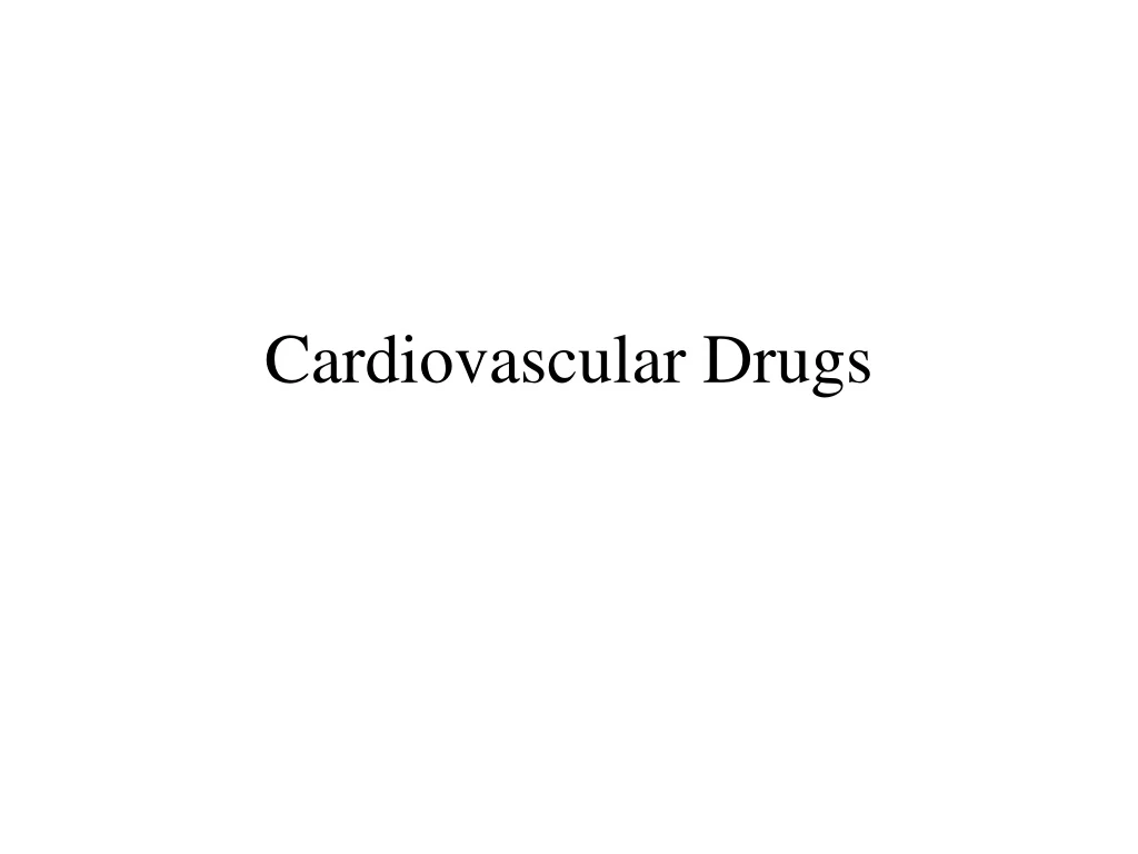 cardiovascular drugs