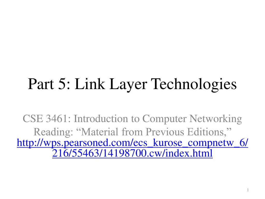 part 5 link layer technologies