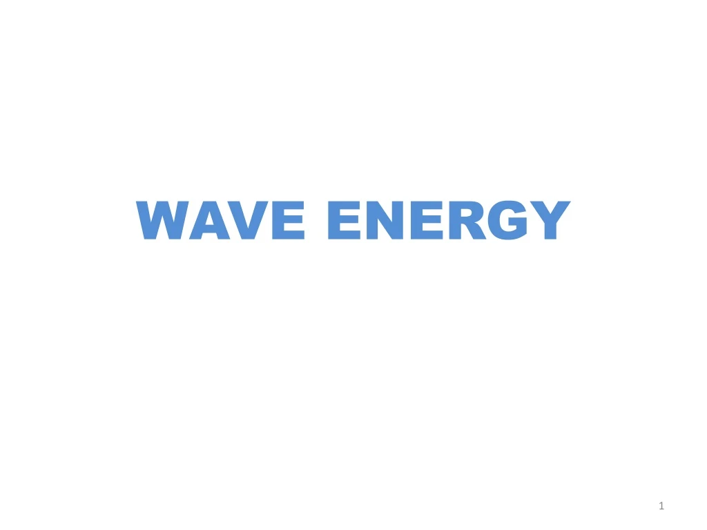 wave energy