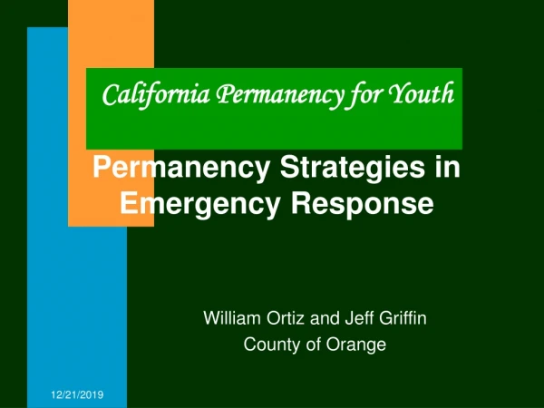 California Permanency for Youth Permanency Strategies in  Emergency Response