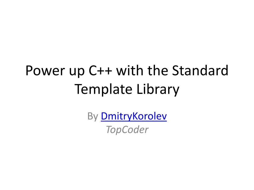 power up c with the standard template library
