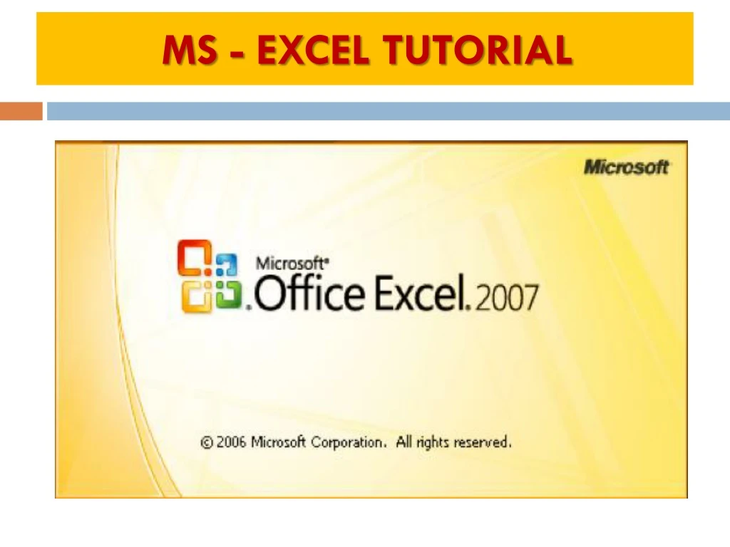 ms excel tutorial