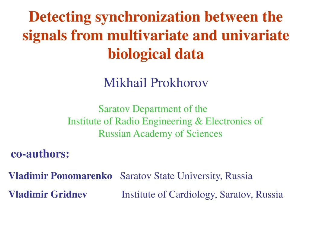 detecting synchronization between the signals