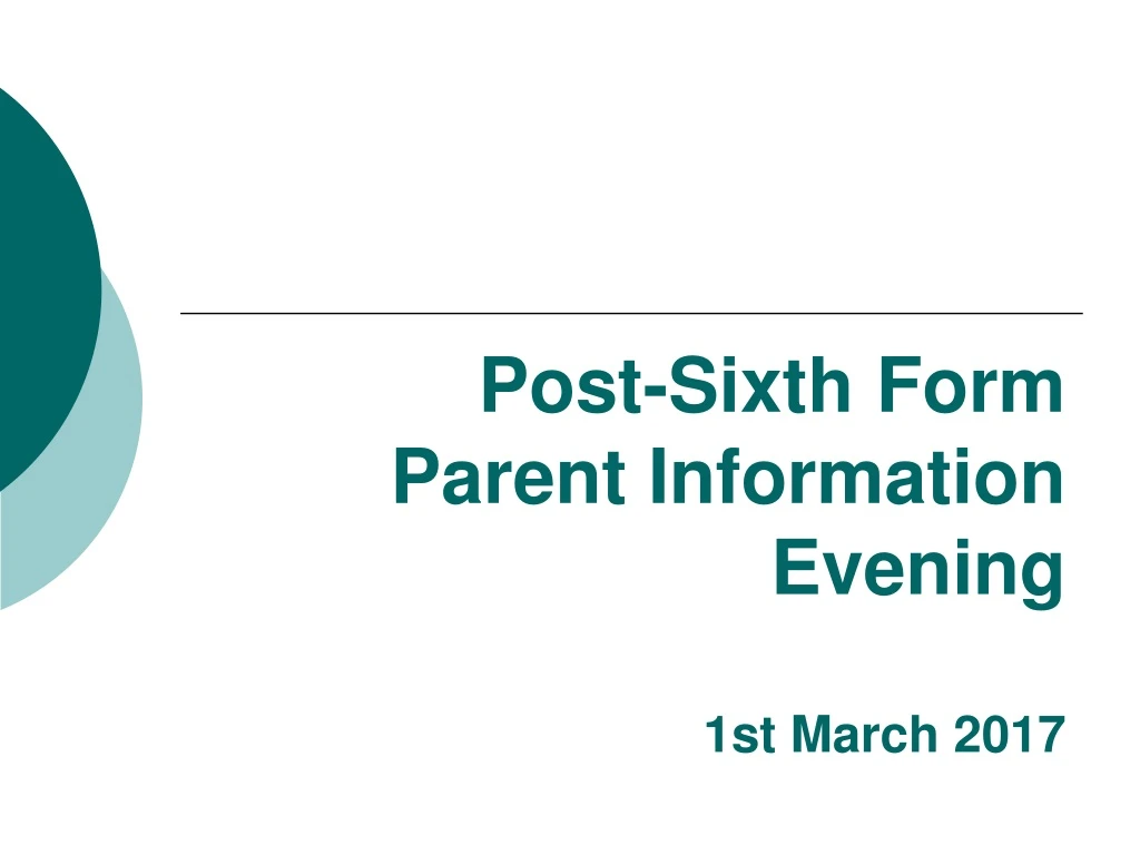 post sixth form parent information evening 1st march 2017