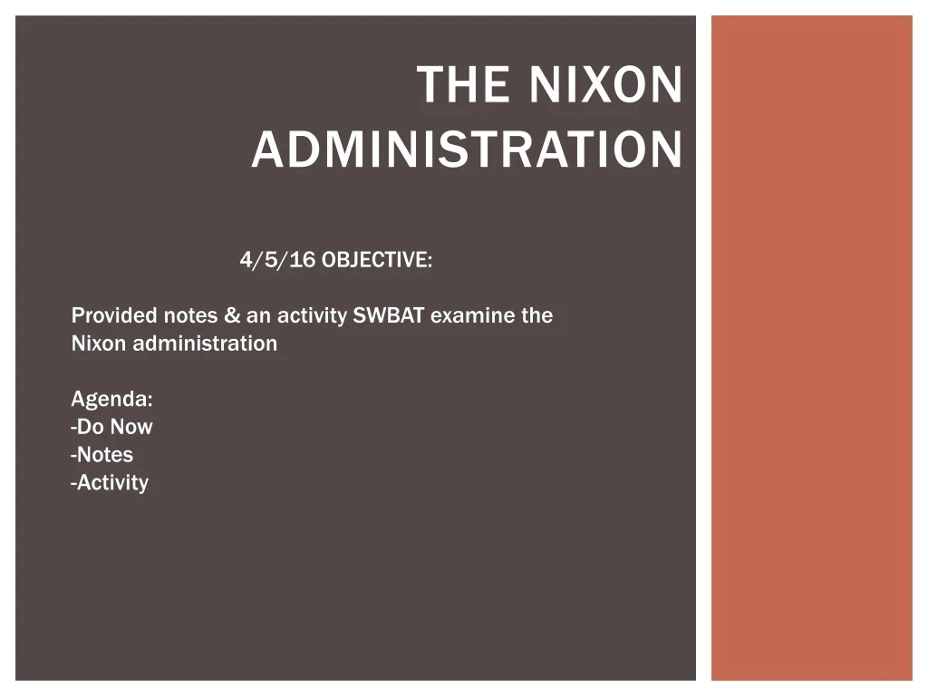 the nixon administration