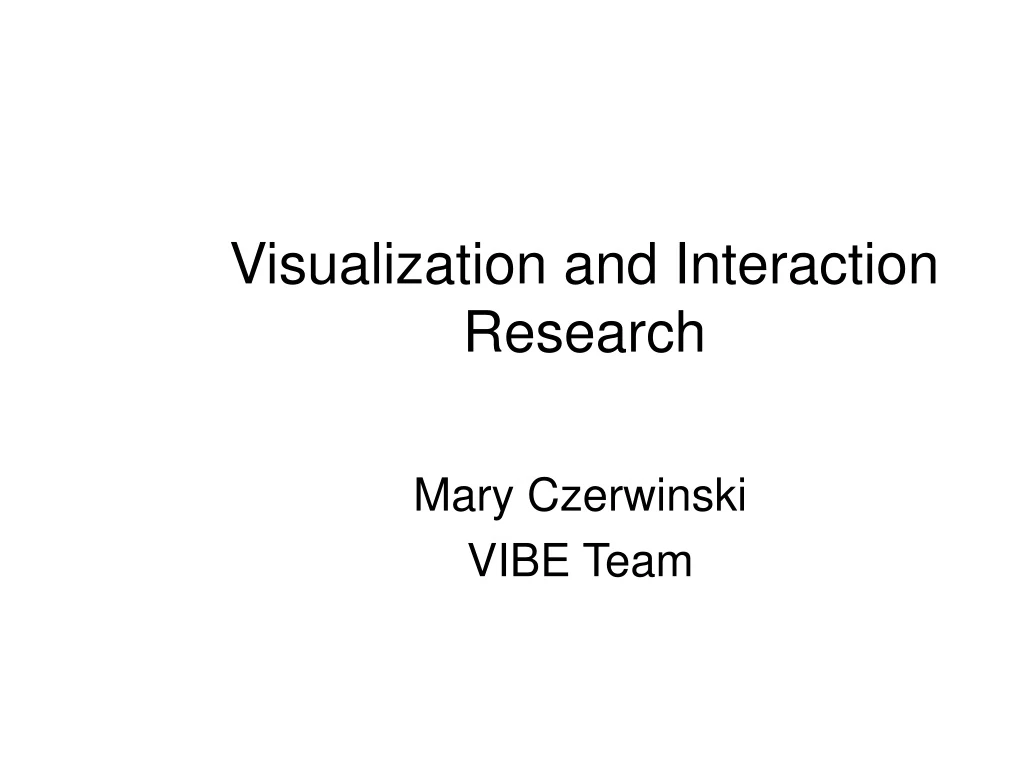 visualization and interaction research