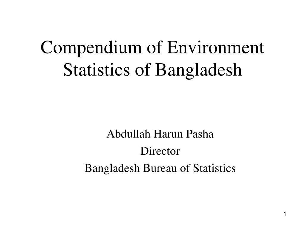 compendium of environment statistics of bangladesh