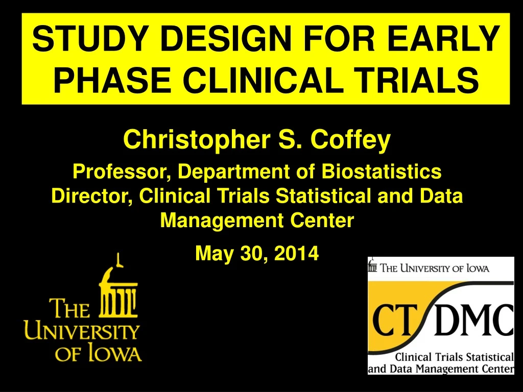 study design for early phase clinical trials