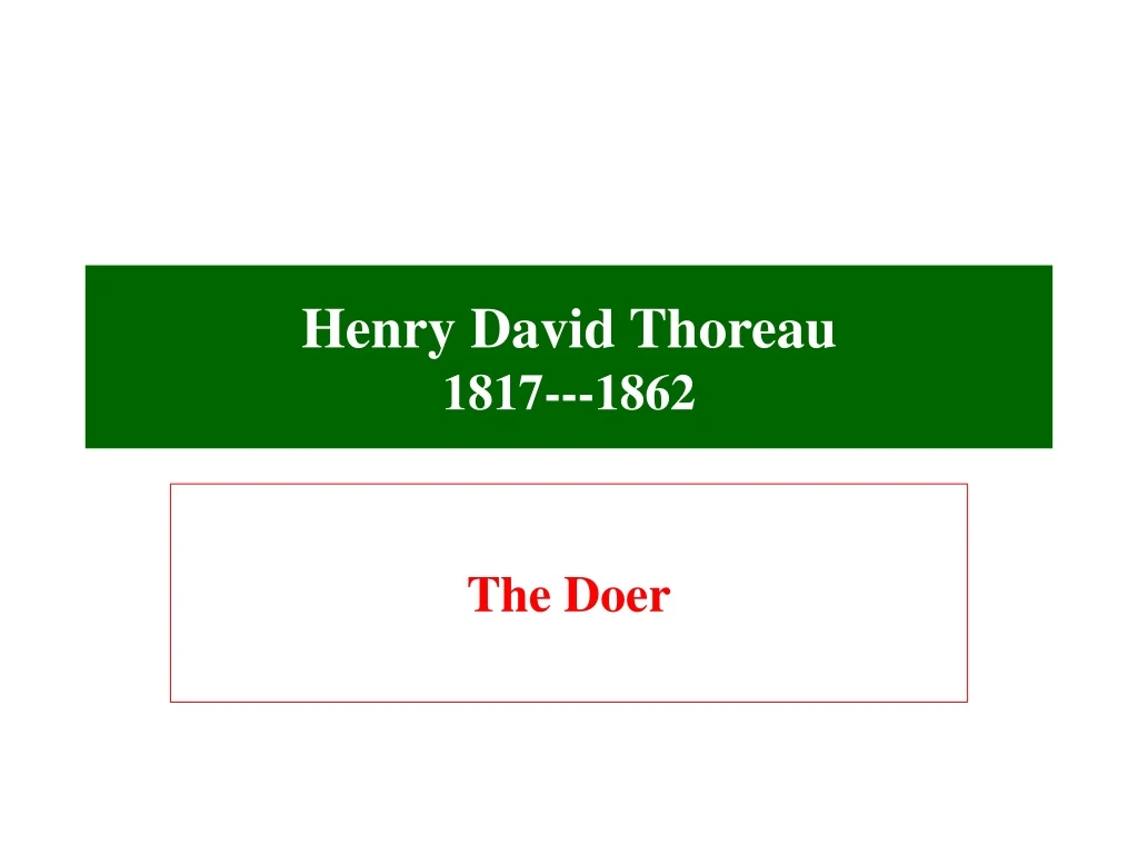 henry david thoreau 1817 1862