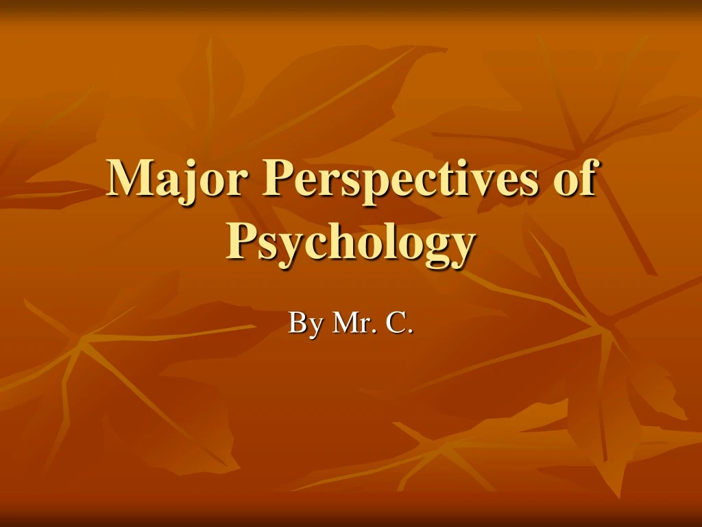 major perspectives of psychology