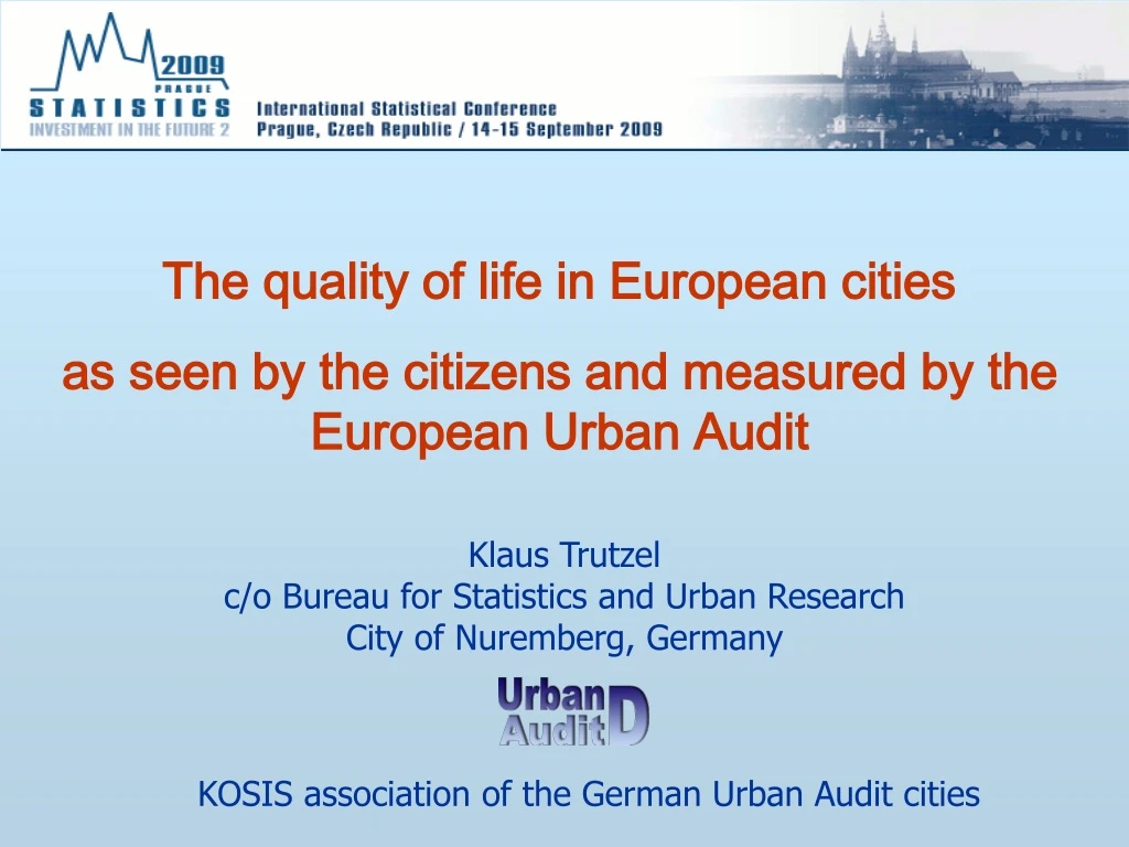 the quality of life in european cities as seen