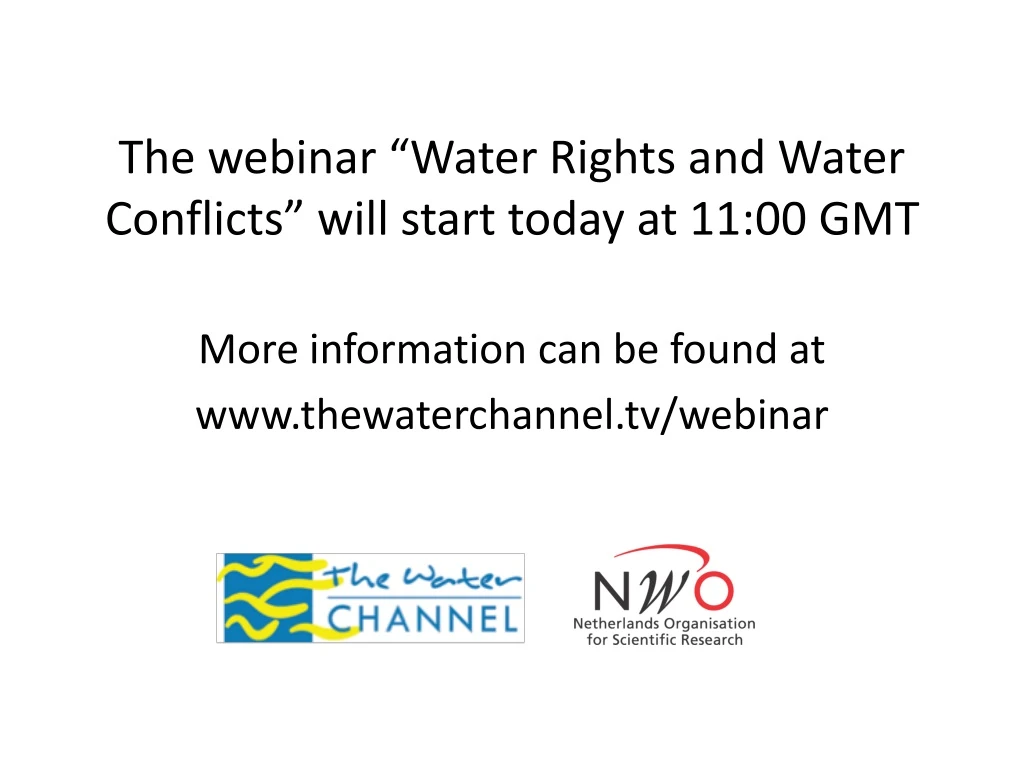 the webinar water rights and water conflicts will