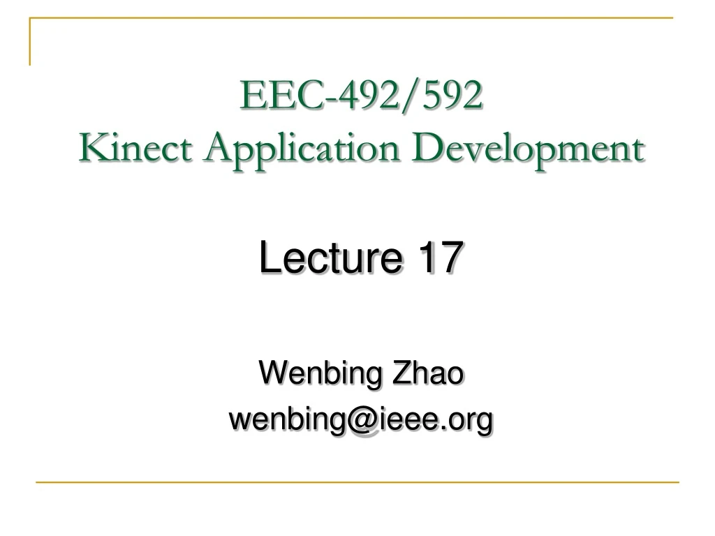 eec 492 592 kinect application development