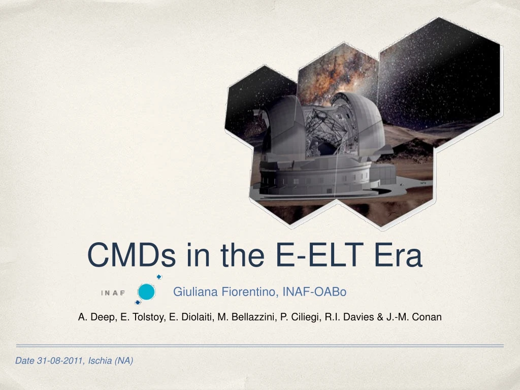 cmds in the e elt era