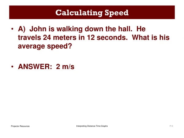 Calculating Speed