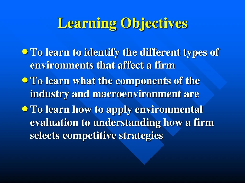 learning objectives